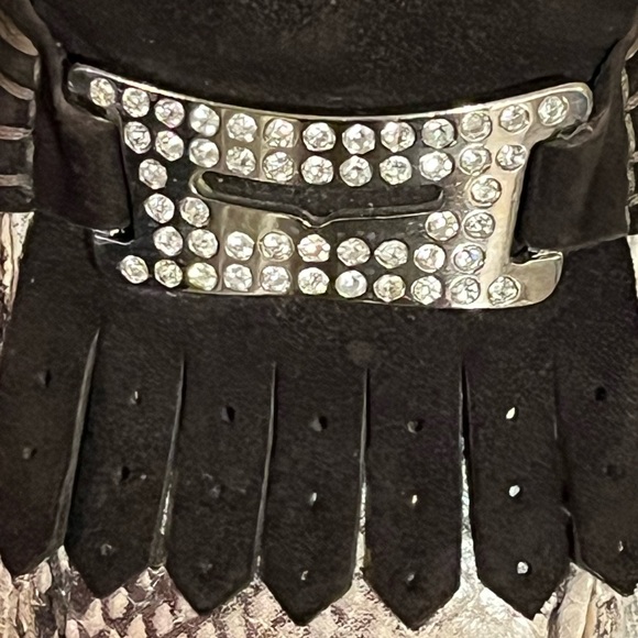 DONALD J PLINER SPORT Danie Snakeskin & Rhinestone Buckle Driver Loafer, size 8 - Picture 7 of 9